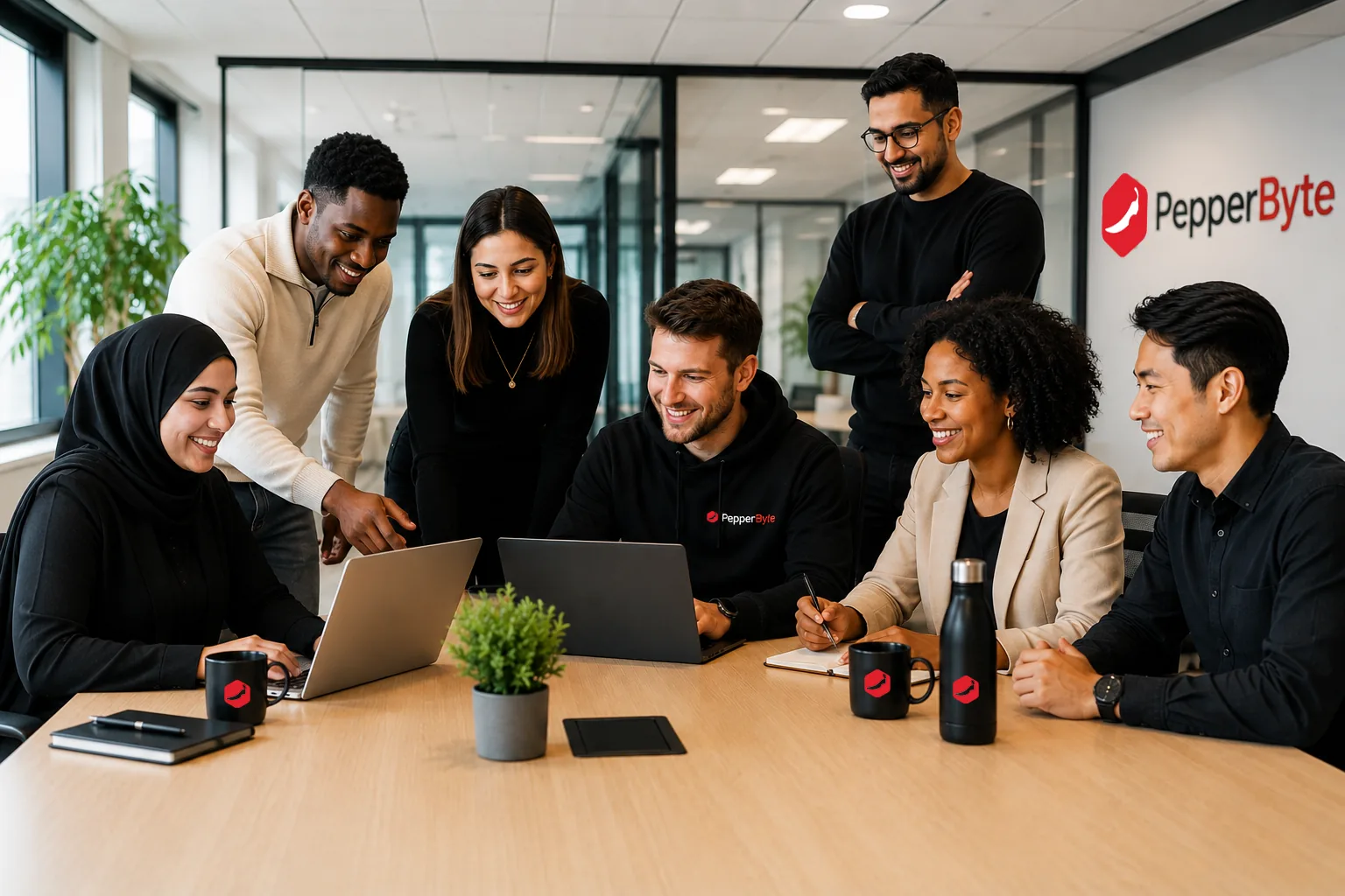 PepperByte specialisten werken samen aan een technisch vraagstuk